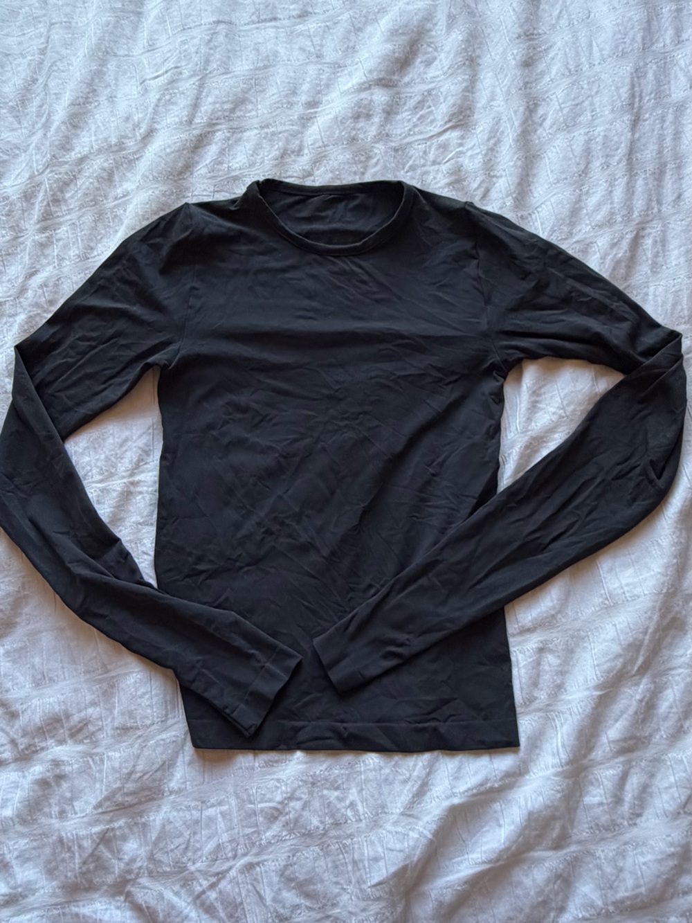 SKIMS Black Long Sleeve Crewneck Top